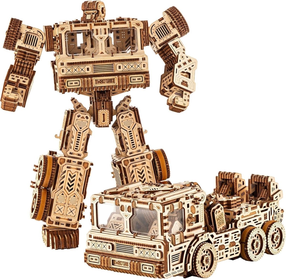 2-in-1 Robot Truck 3D Wooden Puzzle 1212PCS Mechanical Model Kit DIY - Kwikley