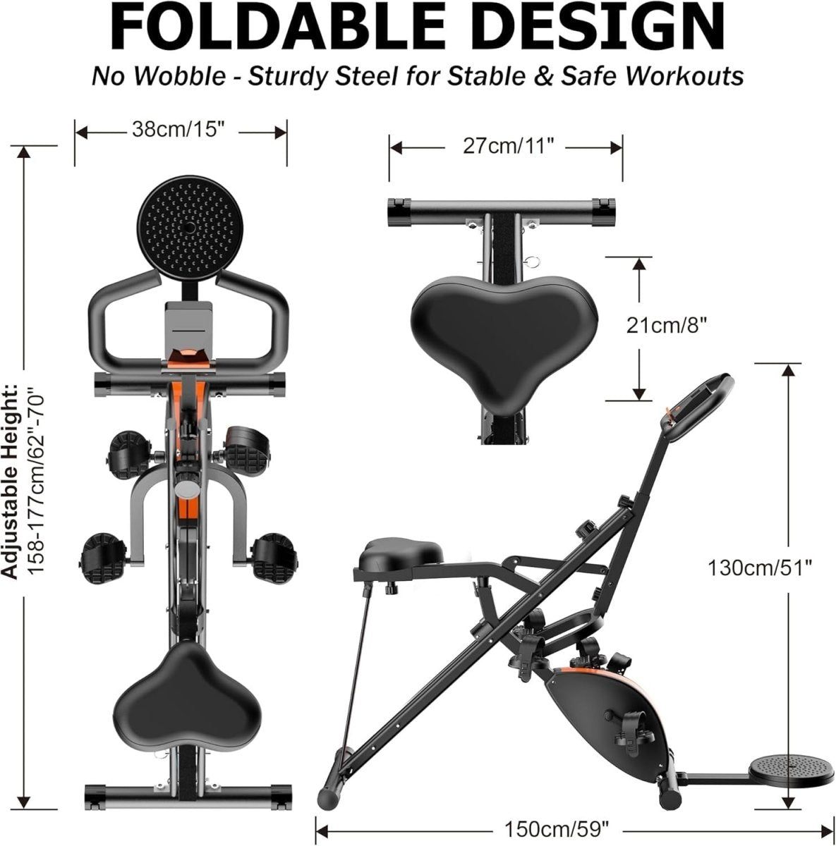 2 in 1 Squat Row Trainer Home Gym Machine Glutes Legs Core Workout - Kwikley