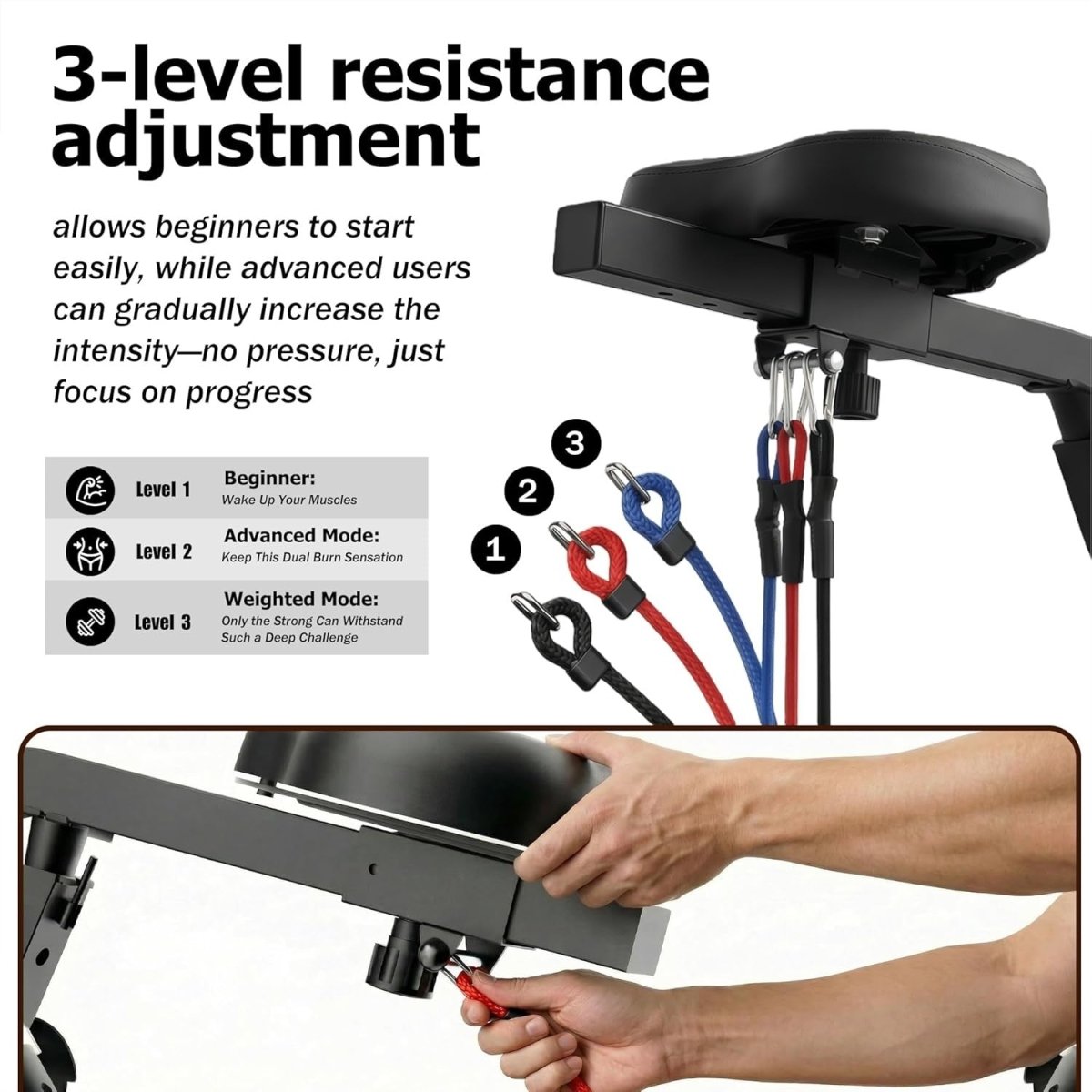 2 in 1 Squat Row Trainer Home Gym Machine Glutes Legs Core Workout - Kwikley