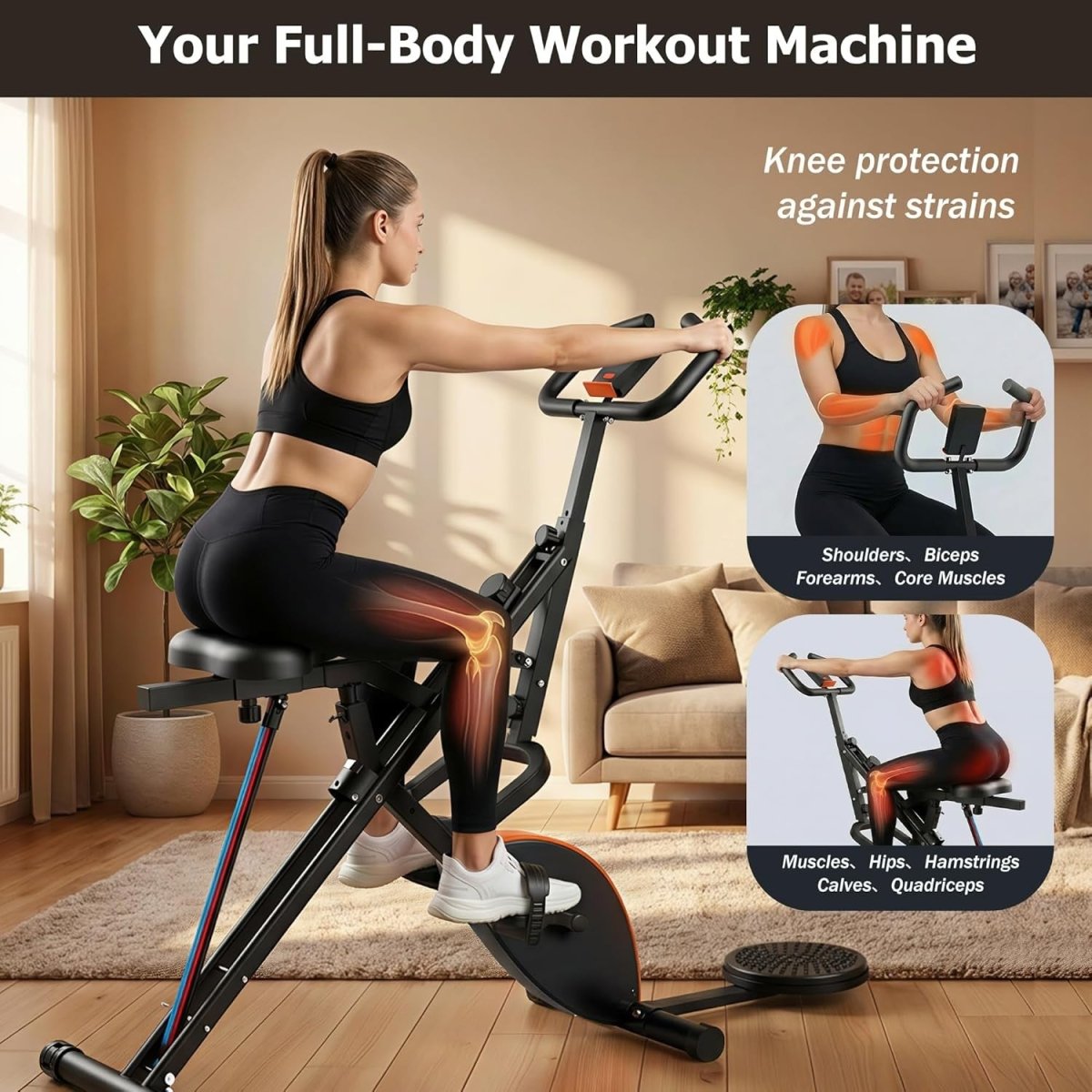 2 in 1 Squat Row Trainer Home Gym Machine Glutes Legs Core Workout - Kwikley