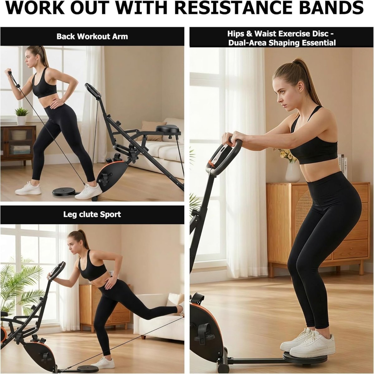 2 in 1 Squat Row Trainer Home Gym Machine Glutes Legs Core Workout - Kwikley