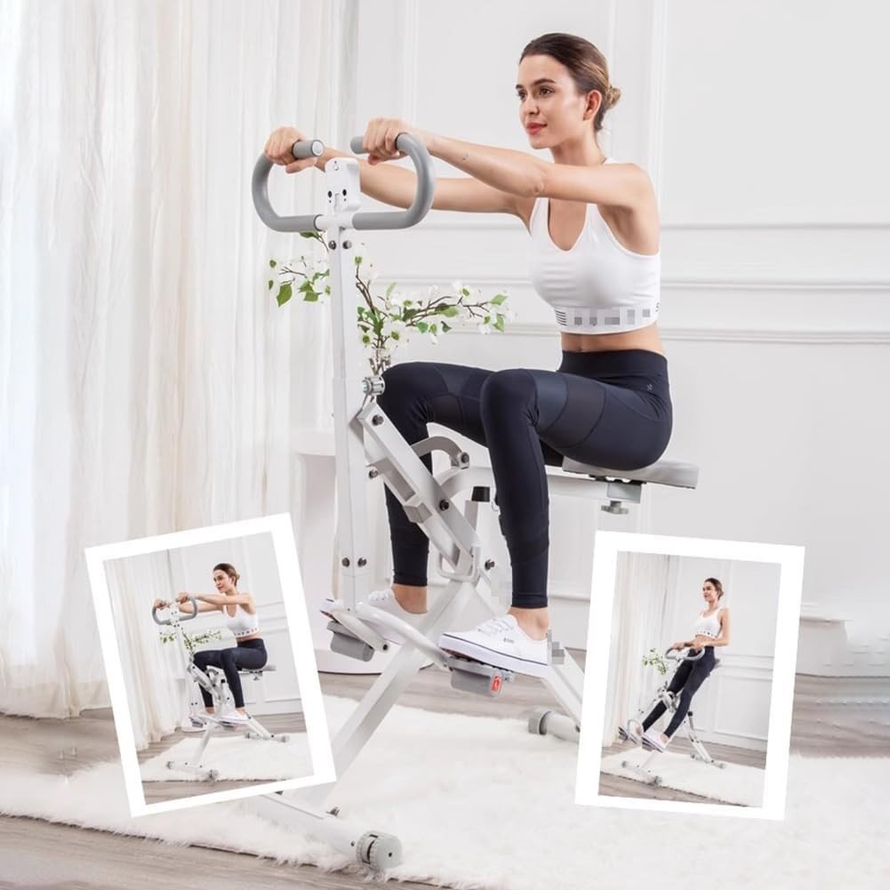 2 in 1 Squat Rowing Machine Foldable Fitness Trainer w/ LCD 12 Levels - Kwikley