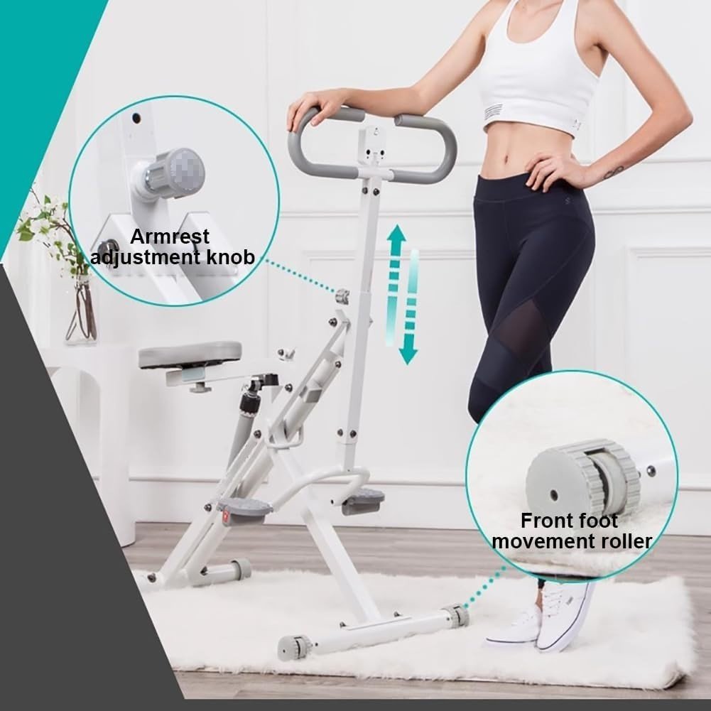 2 in 1 Squat Rowing Machine Foldable Fitness Trainer w/ LCD 12 Levels - Kwikley