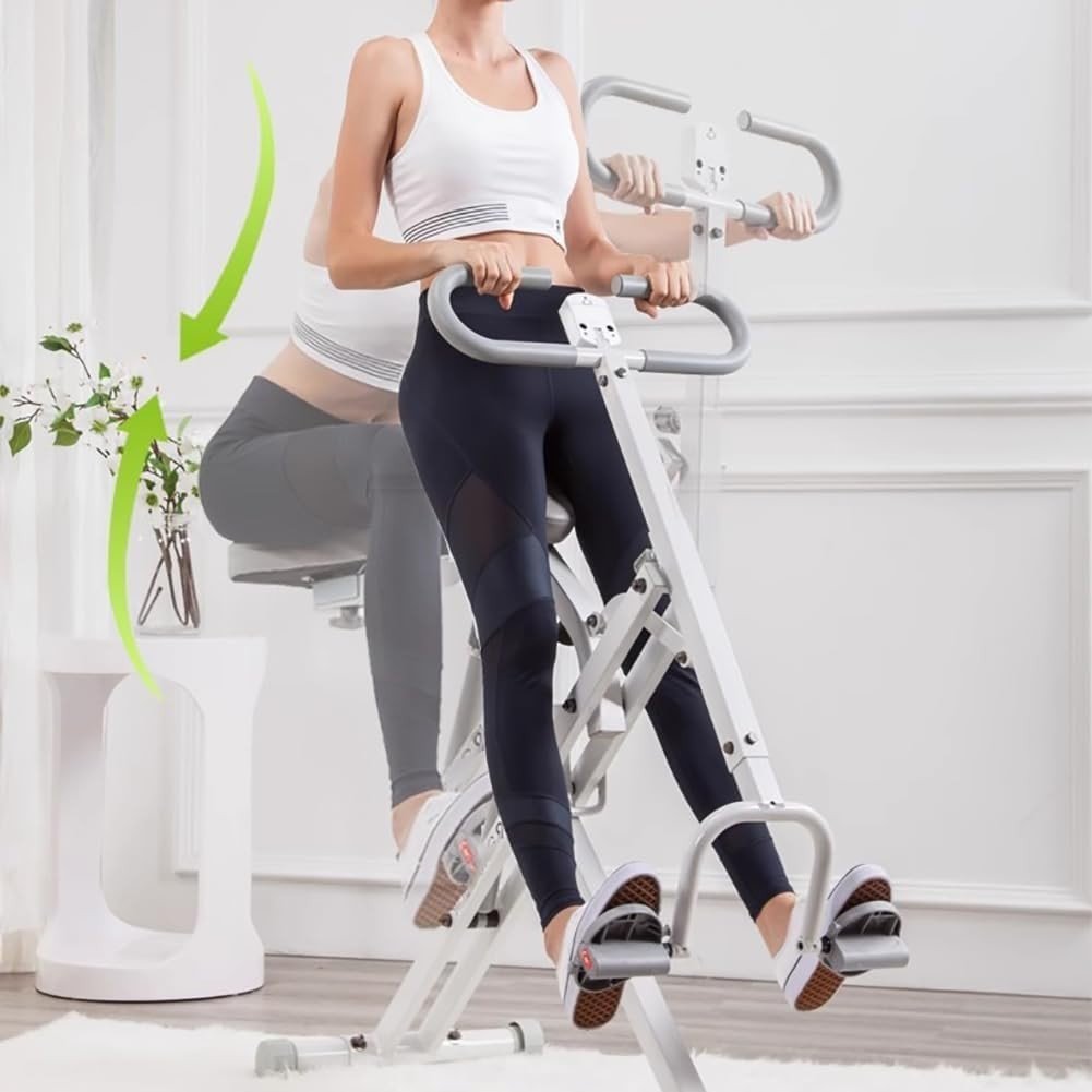2 in 1 Squat Rowing Machine Foldable Fitness Trainer w/ LCD 12 Levels - Kwikley