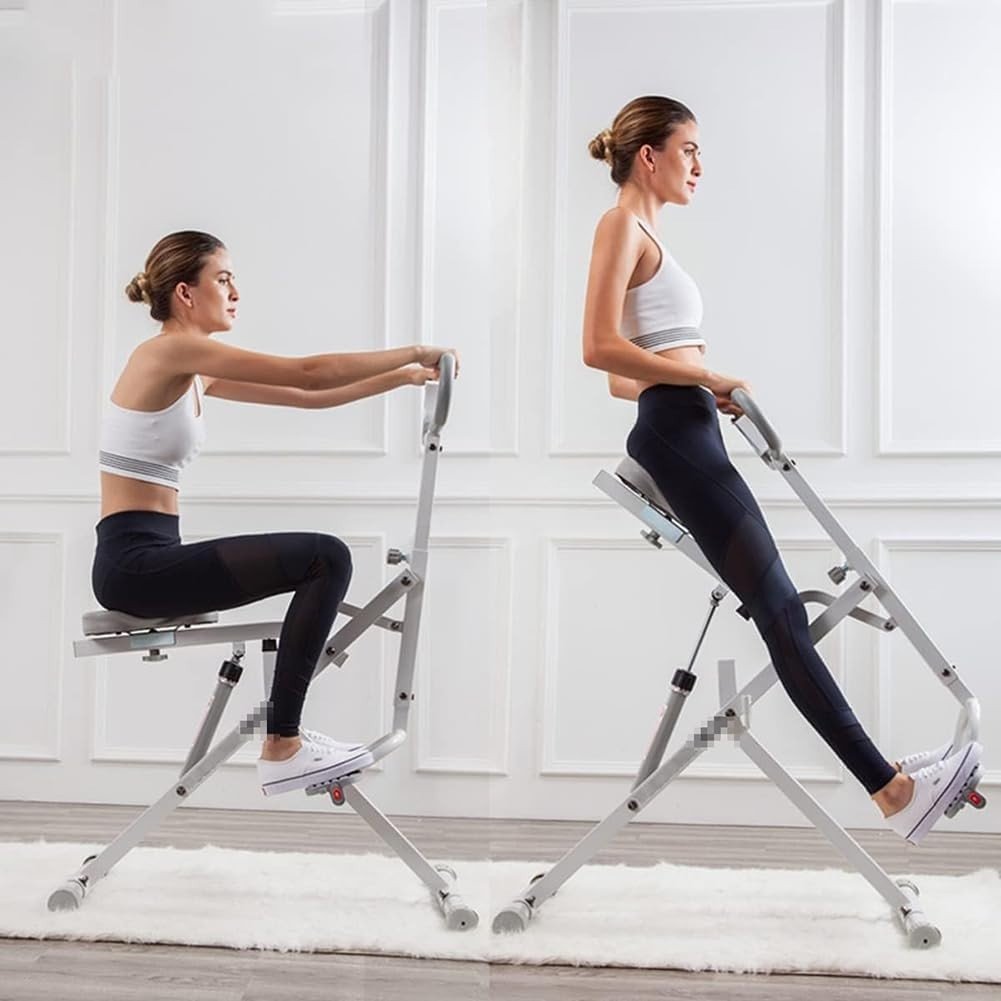 2 in 1 Squat Rowing Machine Foldable Fitness Trainer w/ LCD 12 Levels - Kwikley