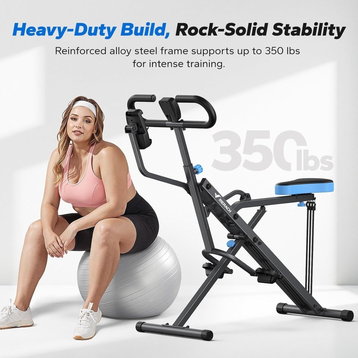 2-in-1 Squat Rowing Machine Foldable Glute Trainer Adjustable Resistance - Kwikley