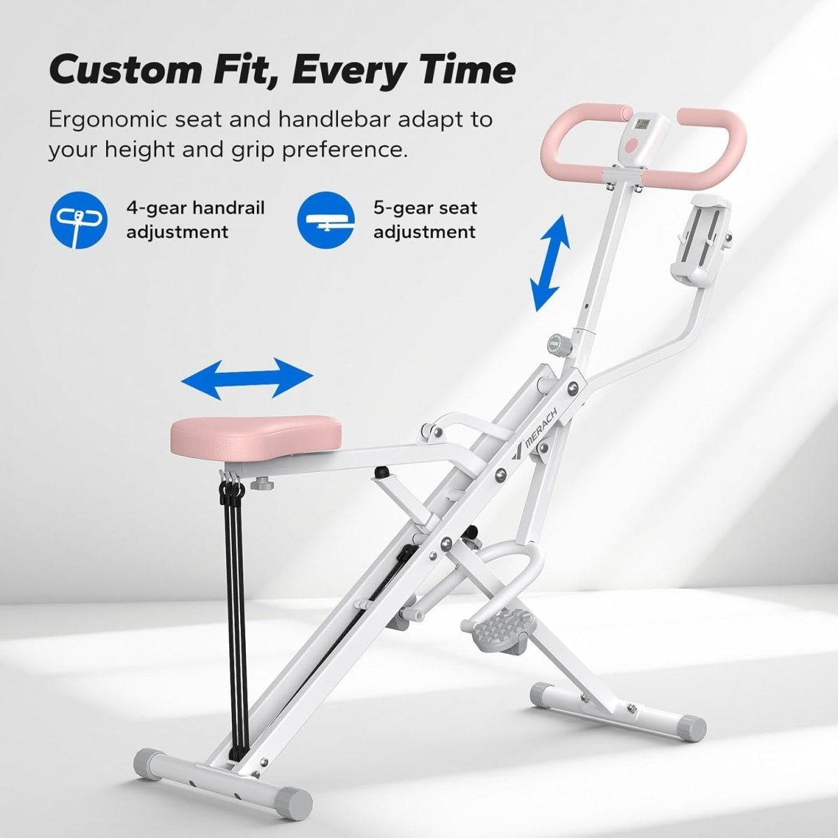 2 in 1 Squat Rowing Machine Foldable Glute Trainer Home Gym - Kwikley