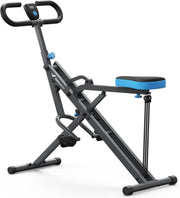 2 in 1 Squat Rowing Machine Foldable Home Gym Glute Leg Trainer Grey - Kwikley