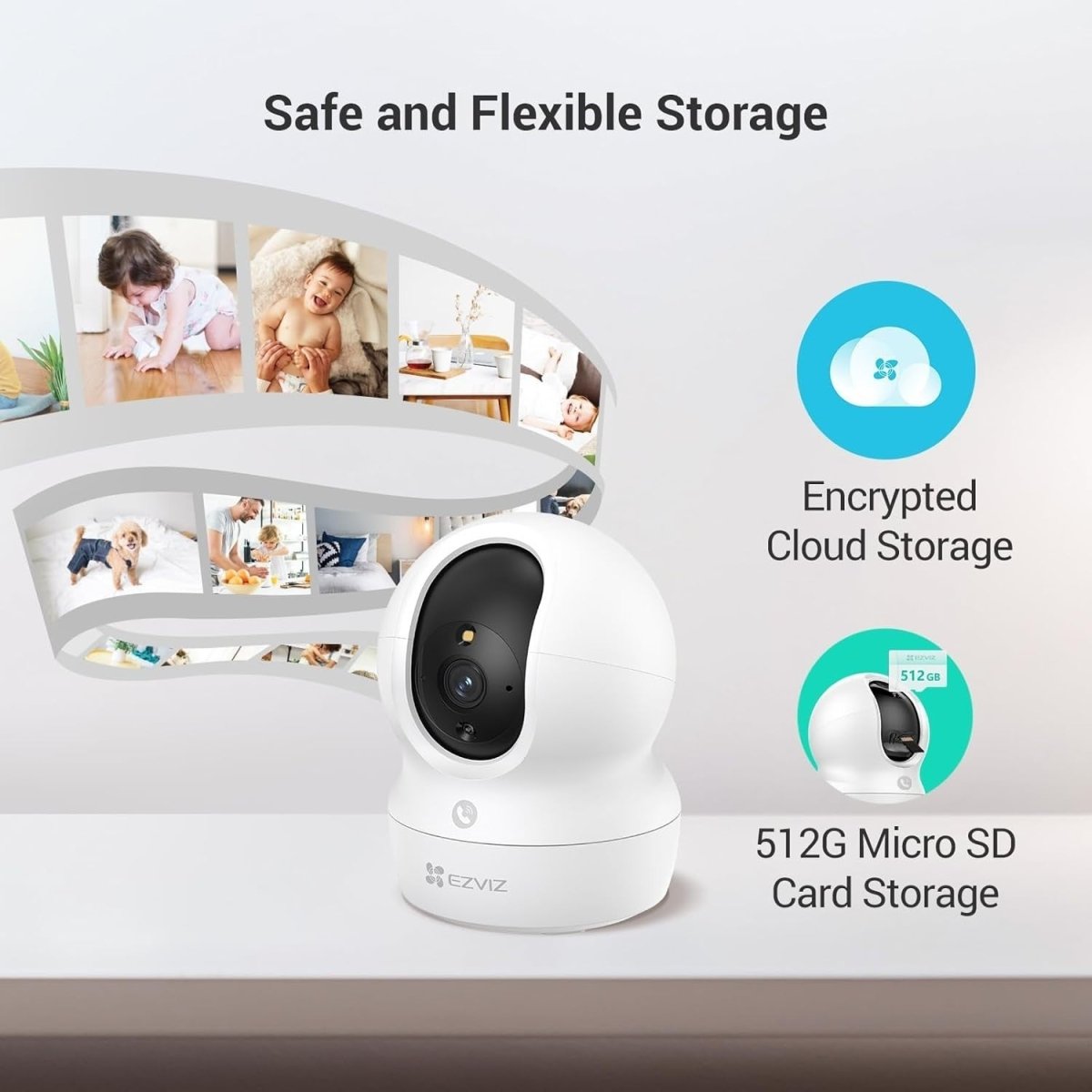 2 Pack 2K Indoor Security Cameras 360° Baby Pet Monitor WiFi CCTV - Kwikley