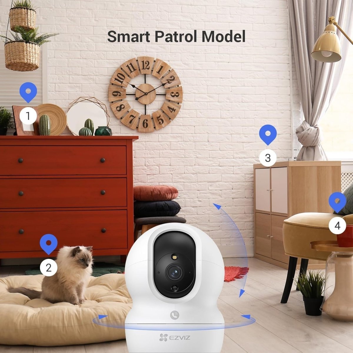 2 Pack 2K Indoor Security Cameras 360° Baby Pet Monitor WiFi CCTV - Kwikley