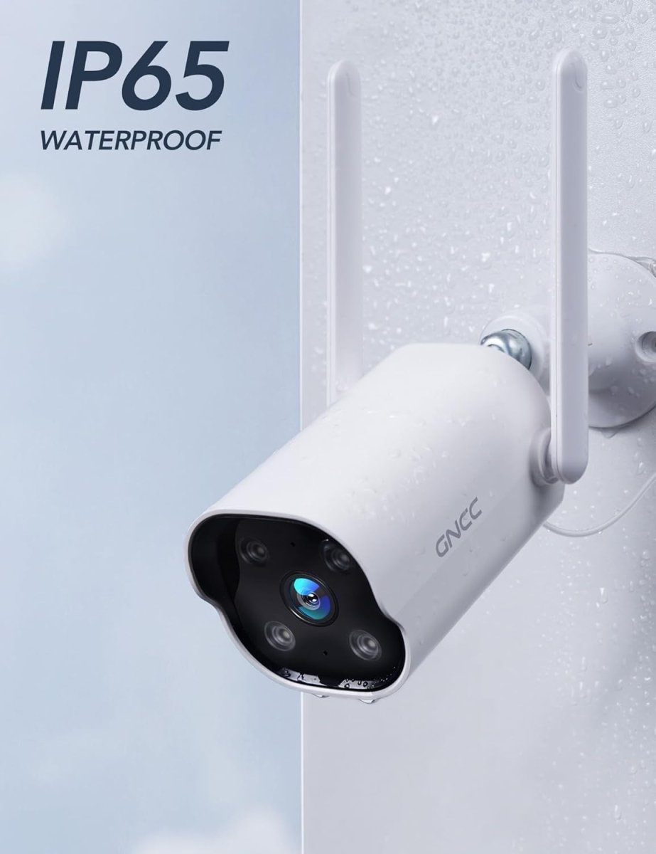 2 Pack 2K Outdoor Security Camera WiFi CCTV 24/7 Recording IP65 - Kwikley