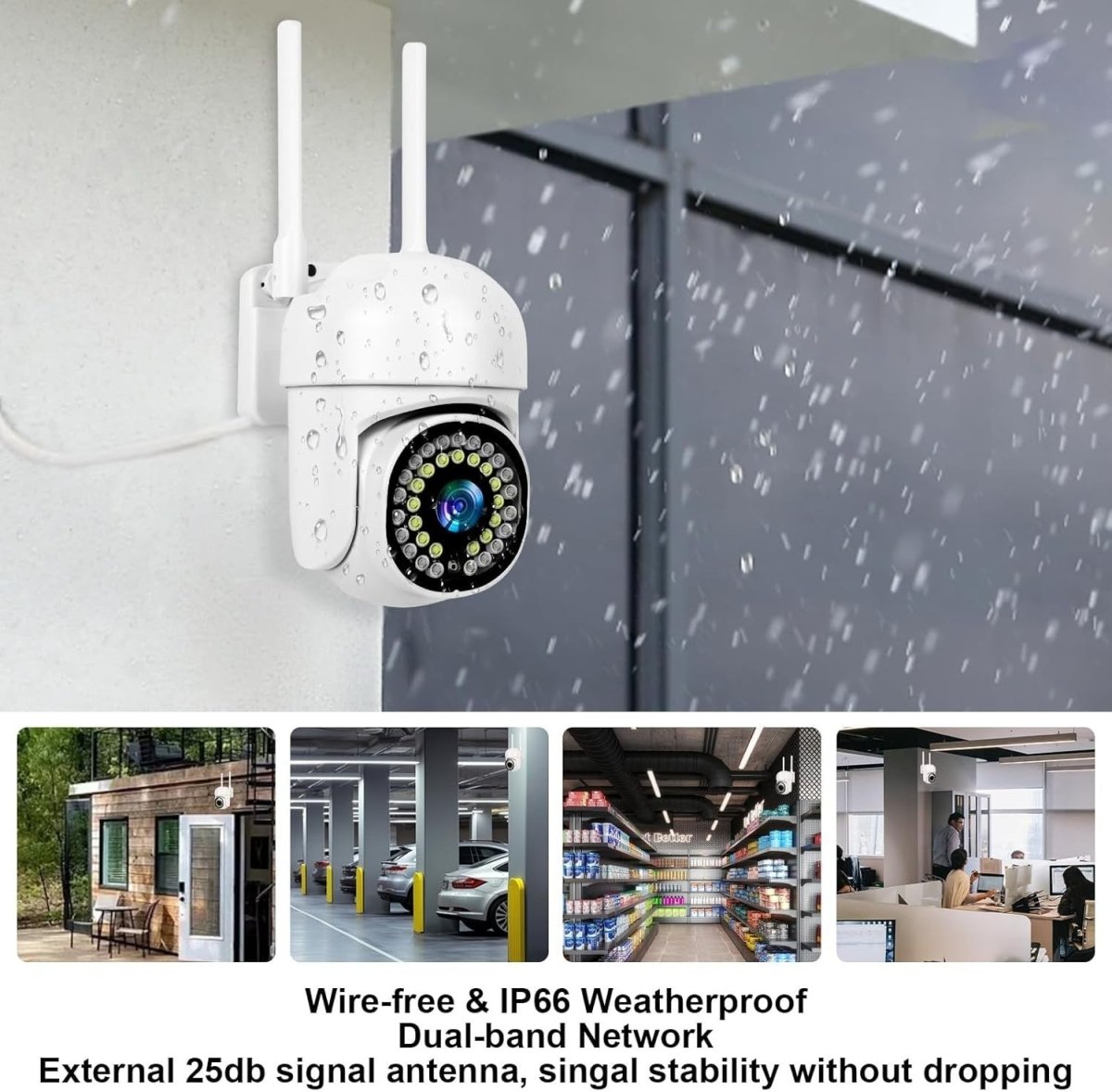 2 Pack 2K Outdoor Security Cameras 360° PTZ Color Night Vision WiFi - Kwikley