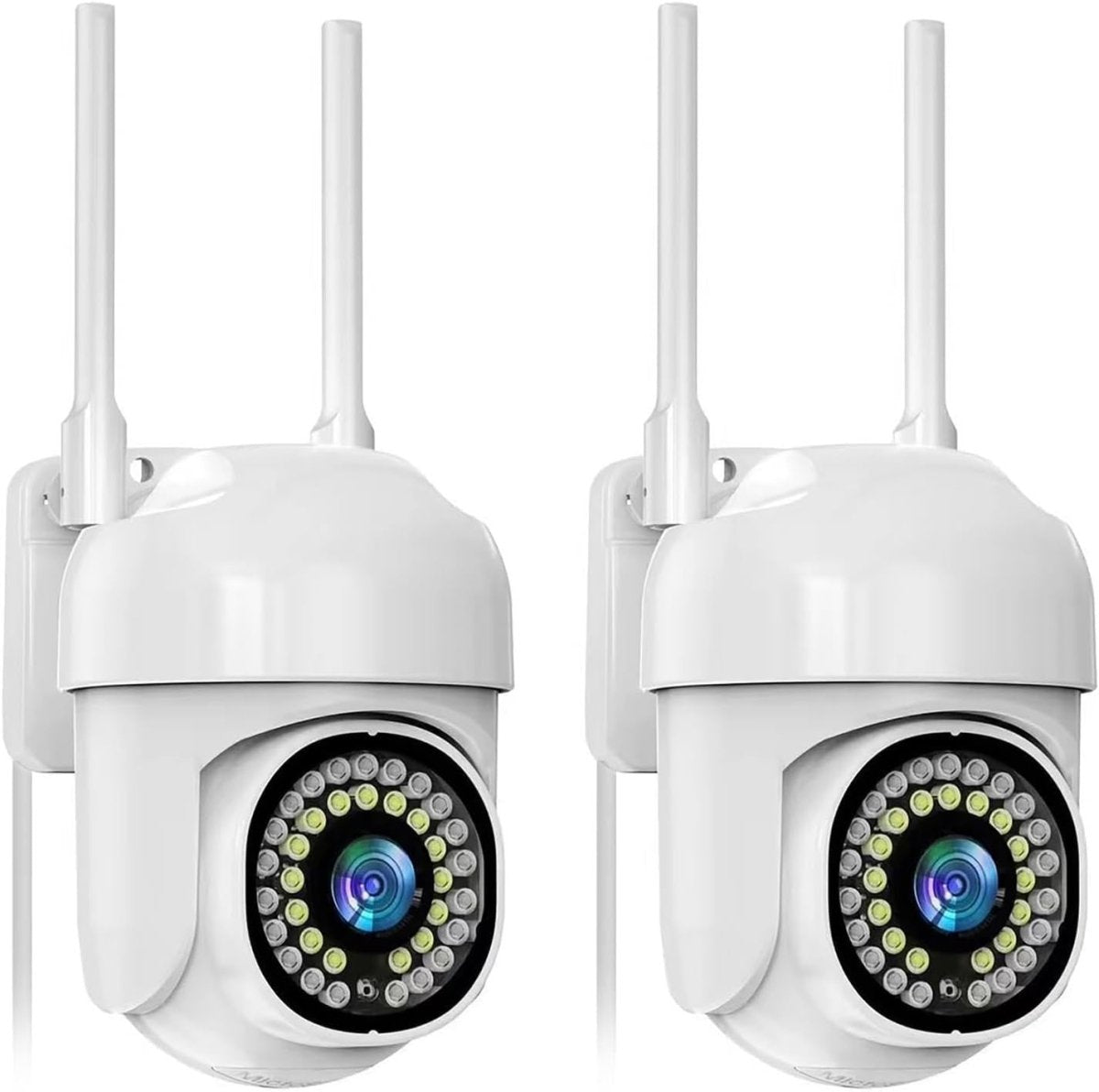 2 Pack 2K Outdoor Security Cameras 360° PTZ Color Night Vision WiFi - Kwikley
