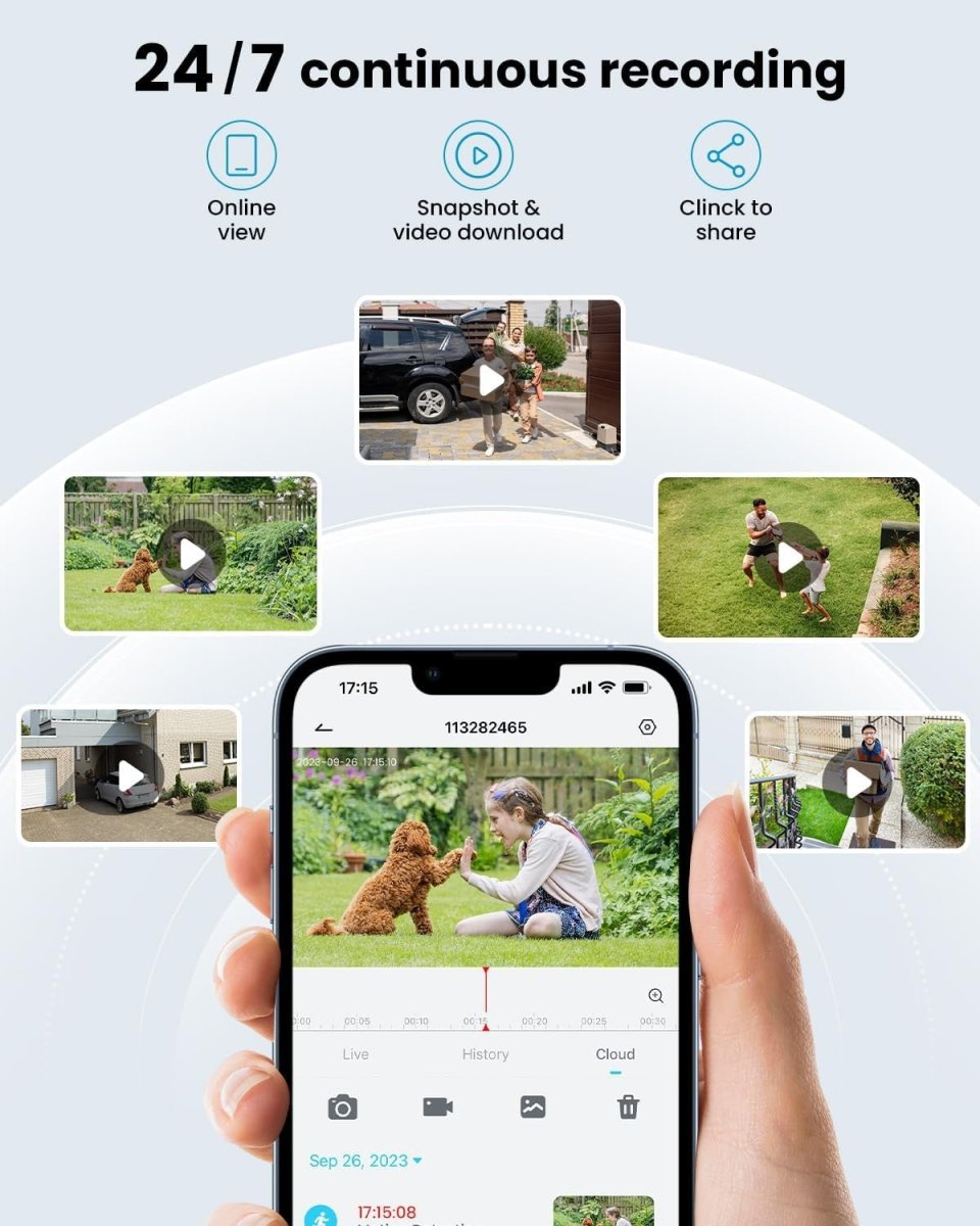2 Pack 2K PTZ Security Cameras Outdoor WiFi 360° Color Night Vision - Kwikley