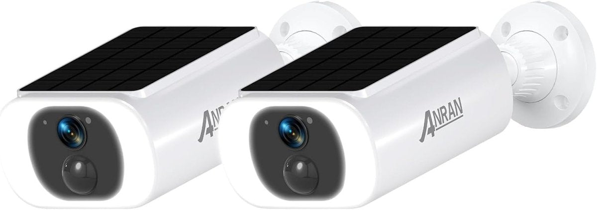 2 Pack 2K Solar Security Cameras Wireless Outdoor WiFi Night Vision - Kwikley