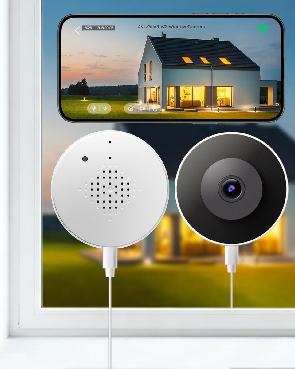 2 Pack 2K Window Security Cameras AI Detection Color Night Vision WiFi - Kwikley