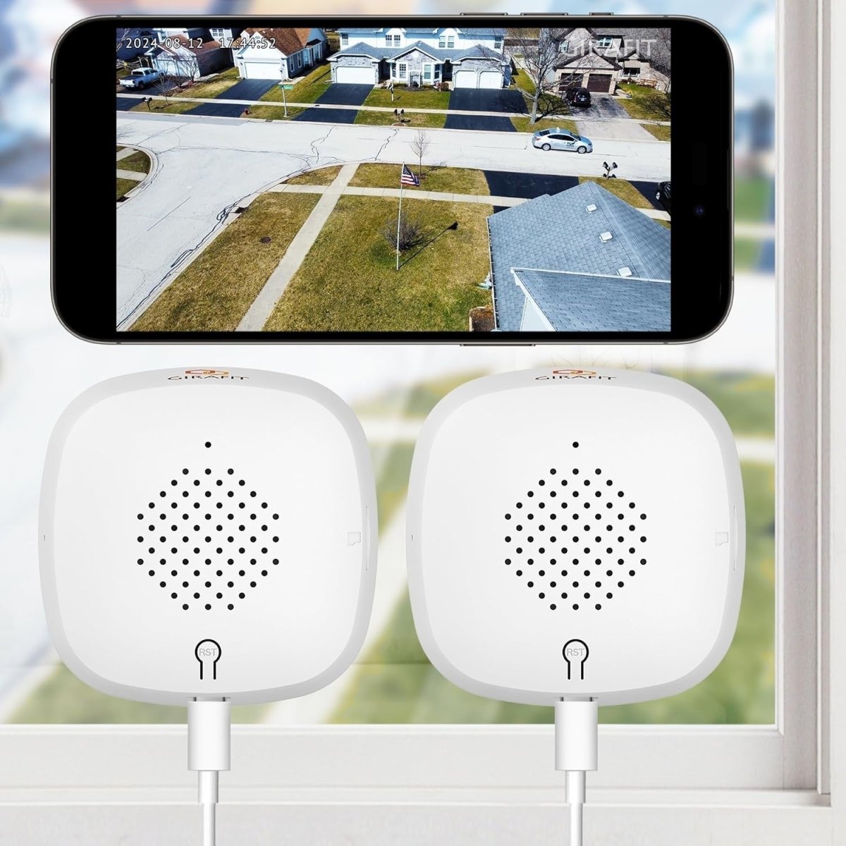 2 Pack 2K Window Security Cameras Dual Band WiFi AI Night Vision - Kwikley