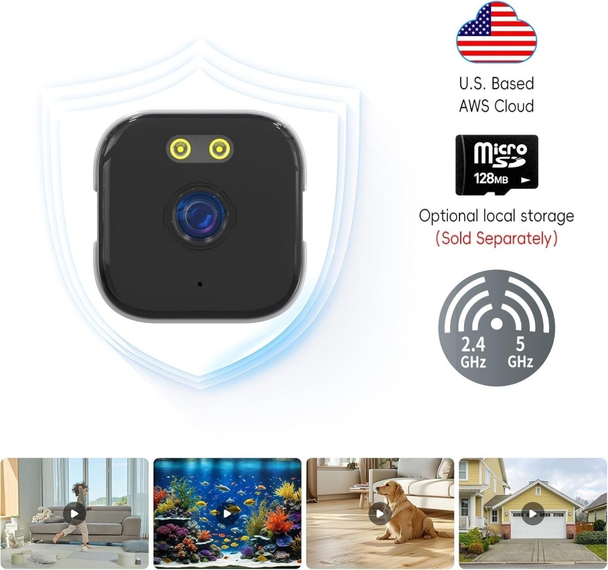 2 Pack 2K Window Security Cameras WiFi 5GHz AI Detection 24/7 HD - Kwikley