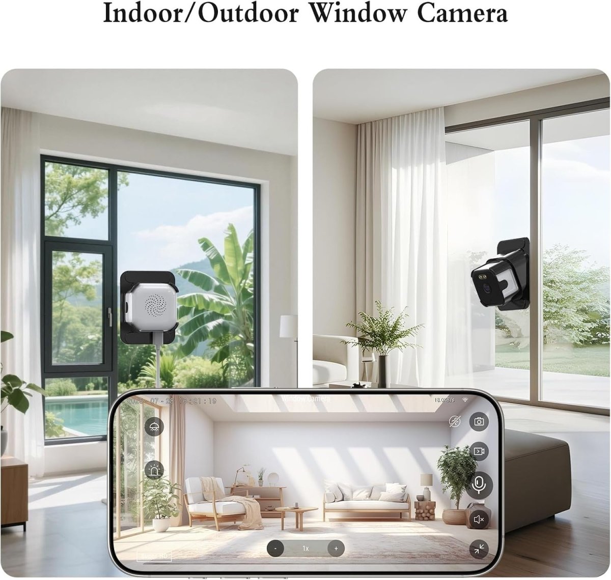 2 Pack 2K Window Security Cameras WiFi 5GHz AI Detection 24/7 HD - Kwikley