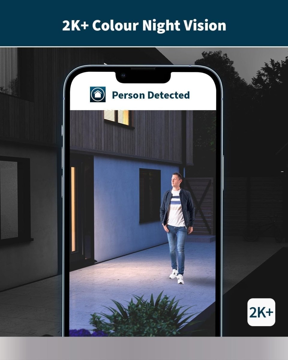 2 Pack 2K Wireless Security Camera Outdoor Battery WiFi Night Vision - Kwikley