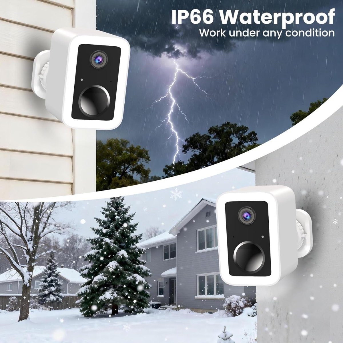 2 Pack 2K Wireless Security Cameras Outdoor WiFi AI Detection Night Vision - Kwikley