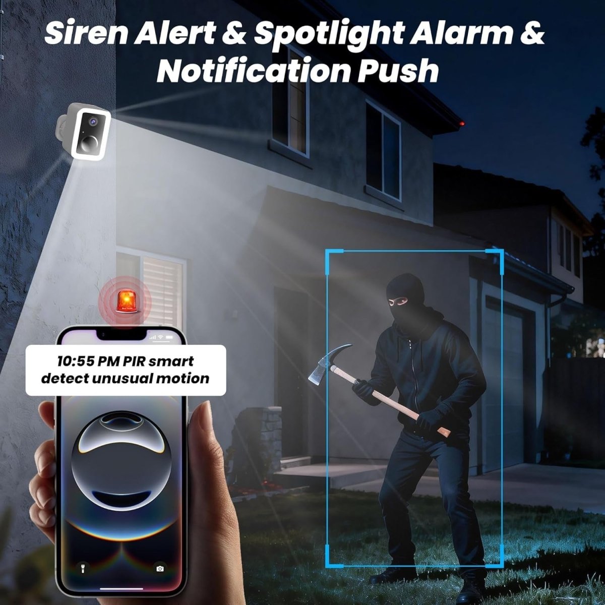2 Pack 2K Wireless Security Cameras Outdoor WiFi AI Detection Night Vision - Kwikley