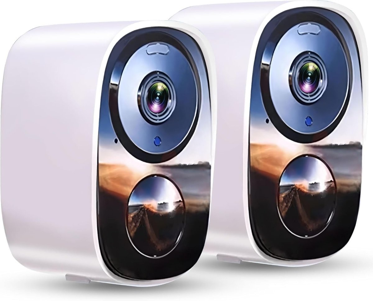 2 Pack 2K Wireless Security Cameras Outdoor WiFi Color Night Vision - Kwikley