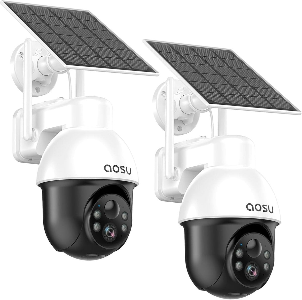 2 Pack 3K 5MP Solar Security Cameras Wireless Outdoor 360° PTZ WiFi - Kwikley