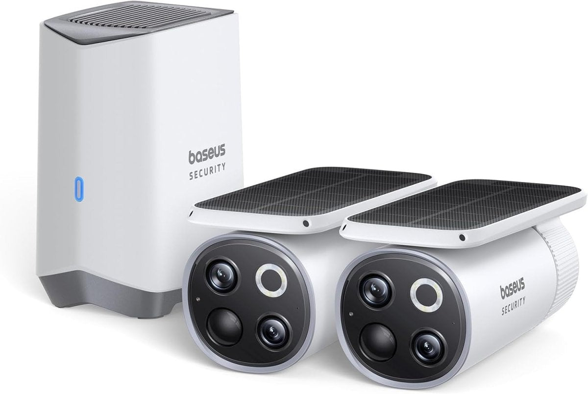 2 Pack 3K Solar Security Camera Wireless Outdoor Dual Lens CCTV - Kwikley
