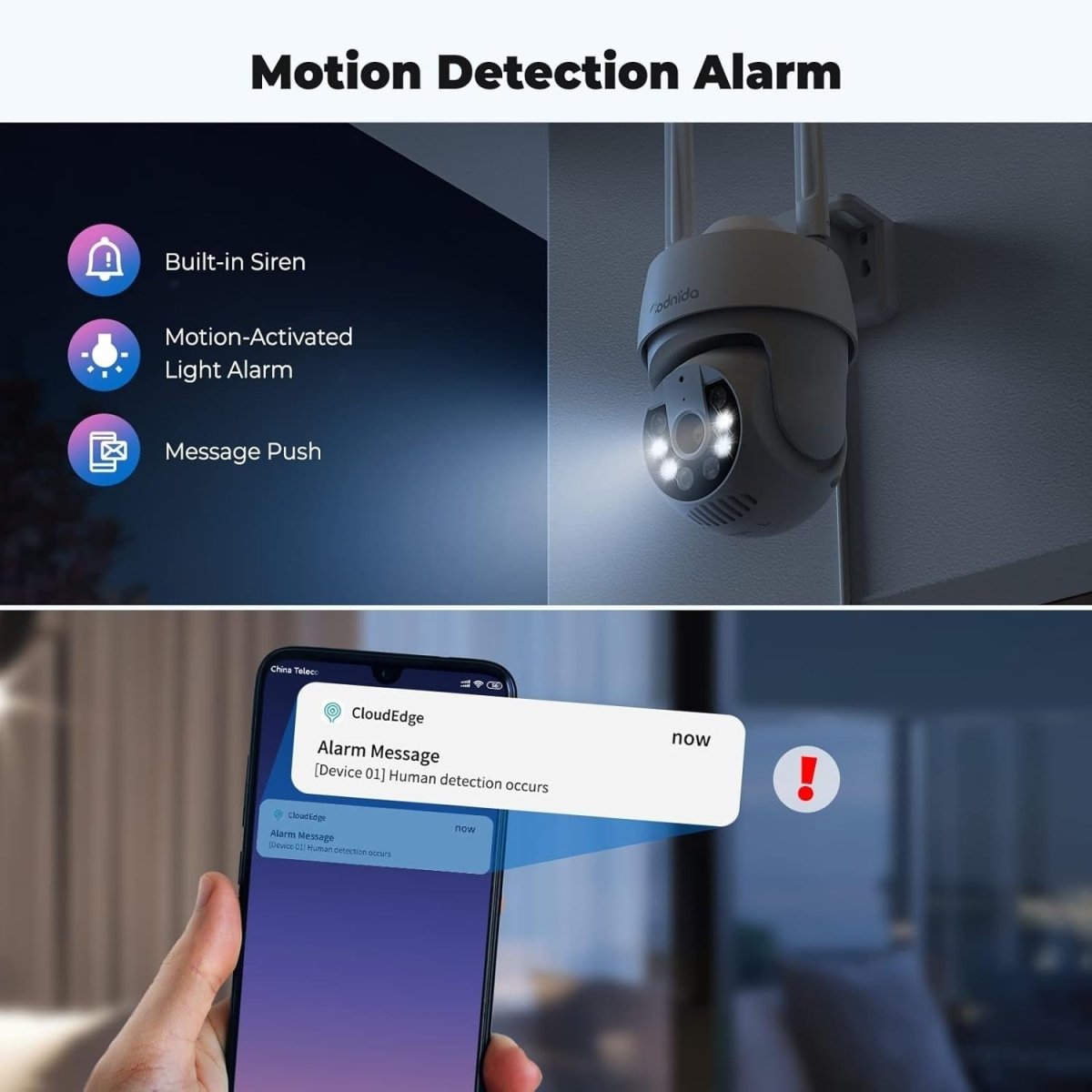2 Pack 3MP Security Cameras Outdoor PTZ WiFi 24/7 Recording Alexa - Kwikley