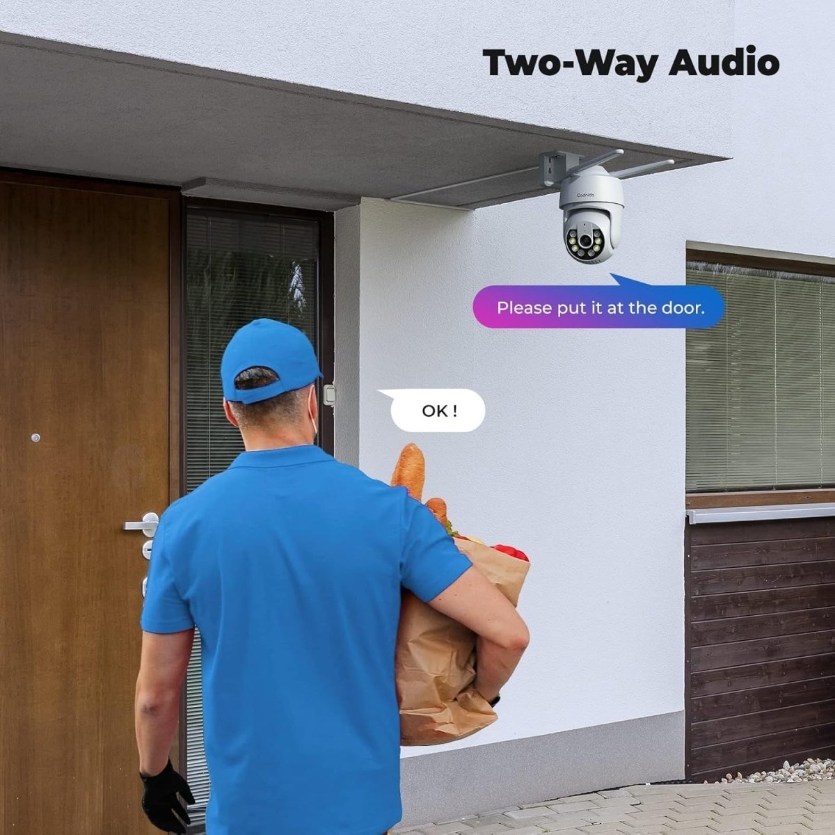 2 Pack 3MP Security Cameras Outdoor PTZ WiFi 24/7 Recording Alexa - Kwikley