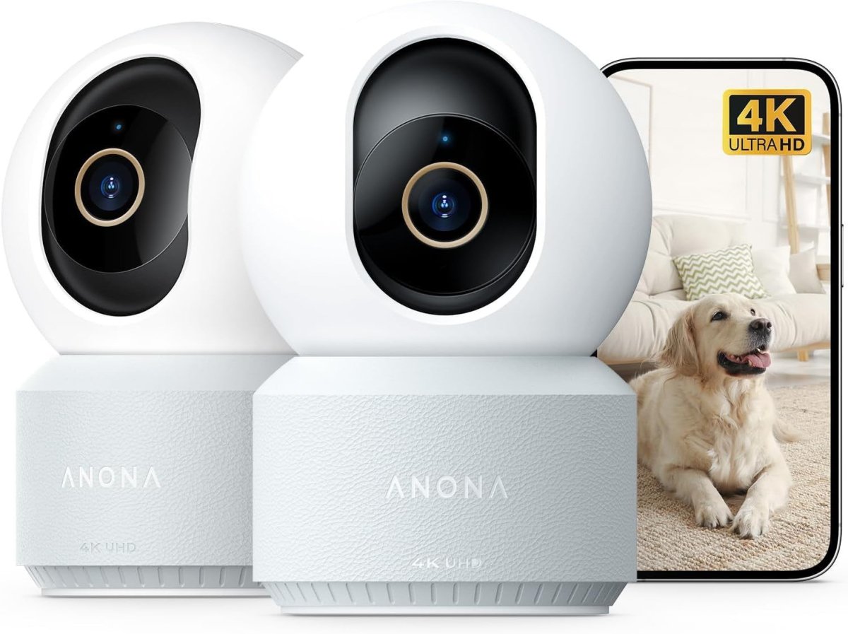 2 Pack 4K Indoor Security Cameras 360° Pet Baby Monitor WiFi 6 - Kwikley