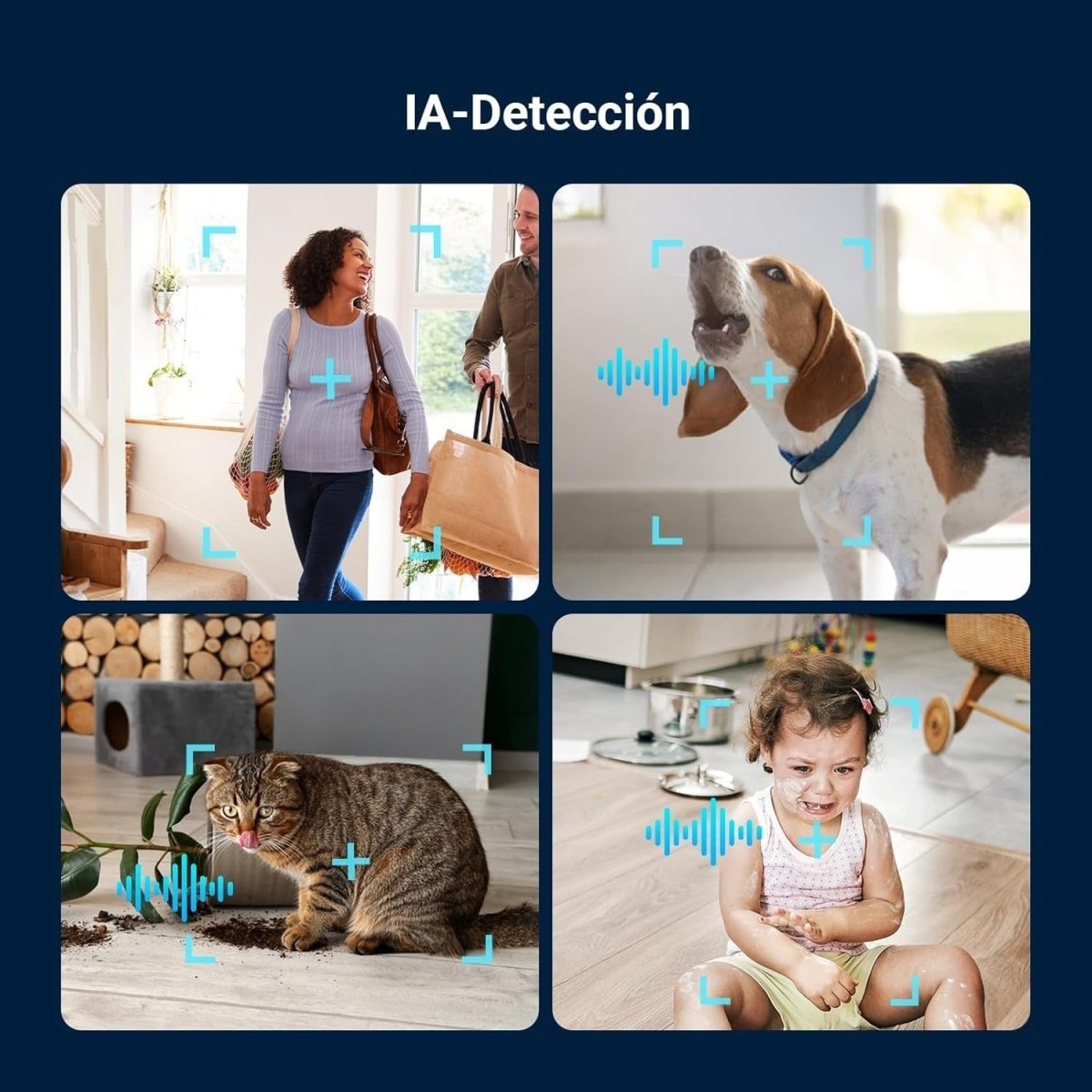 2 Pack 4K Indoor Security Cameras 360° Pet Baby Monitor WiFi CCTV - Kwikley