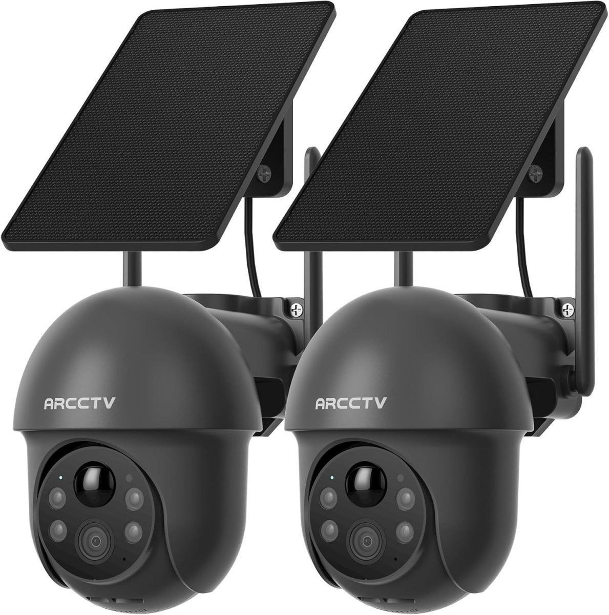 2 Pack 4MP Solar Security Cameras Wireless Outdoor WiFi Night Vision - Kwikley