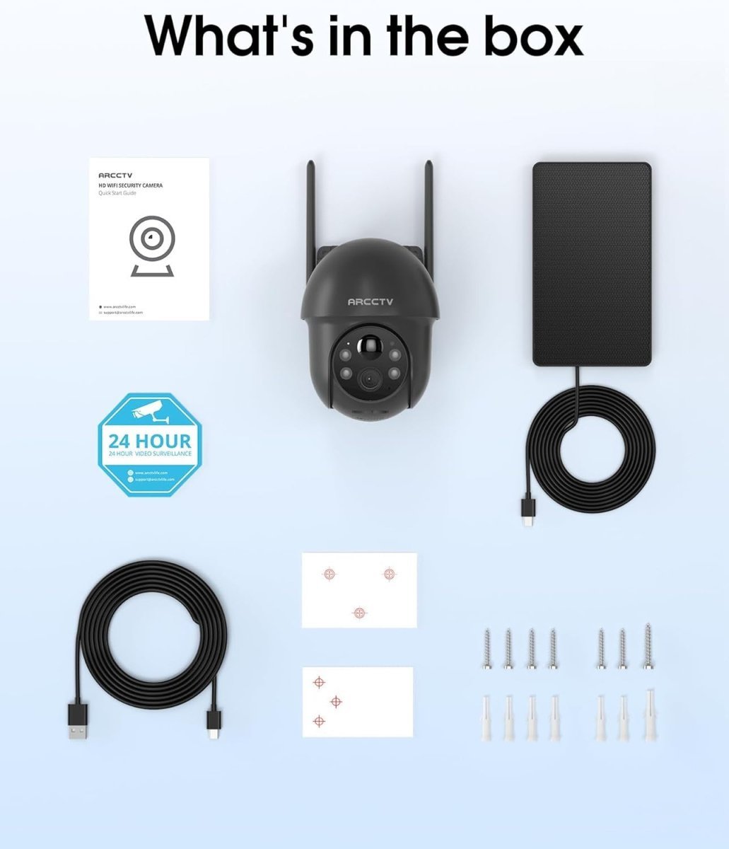 2 Pack 4MP Solar Security Cameras Wireless Outdoor WiFi Night Vision - Kwikley