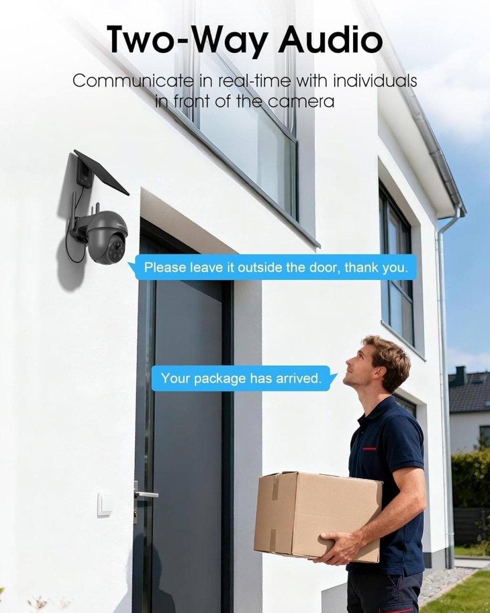 2 Pack 4MP Solar Security Cameras Wireless Outdoor WiFi Night Vision - Kwikley