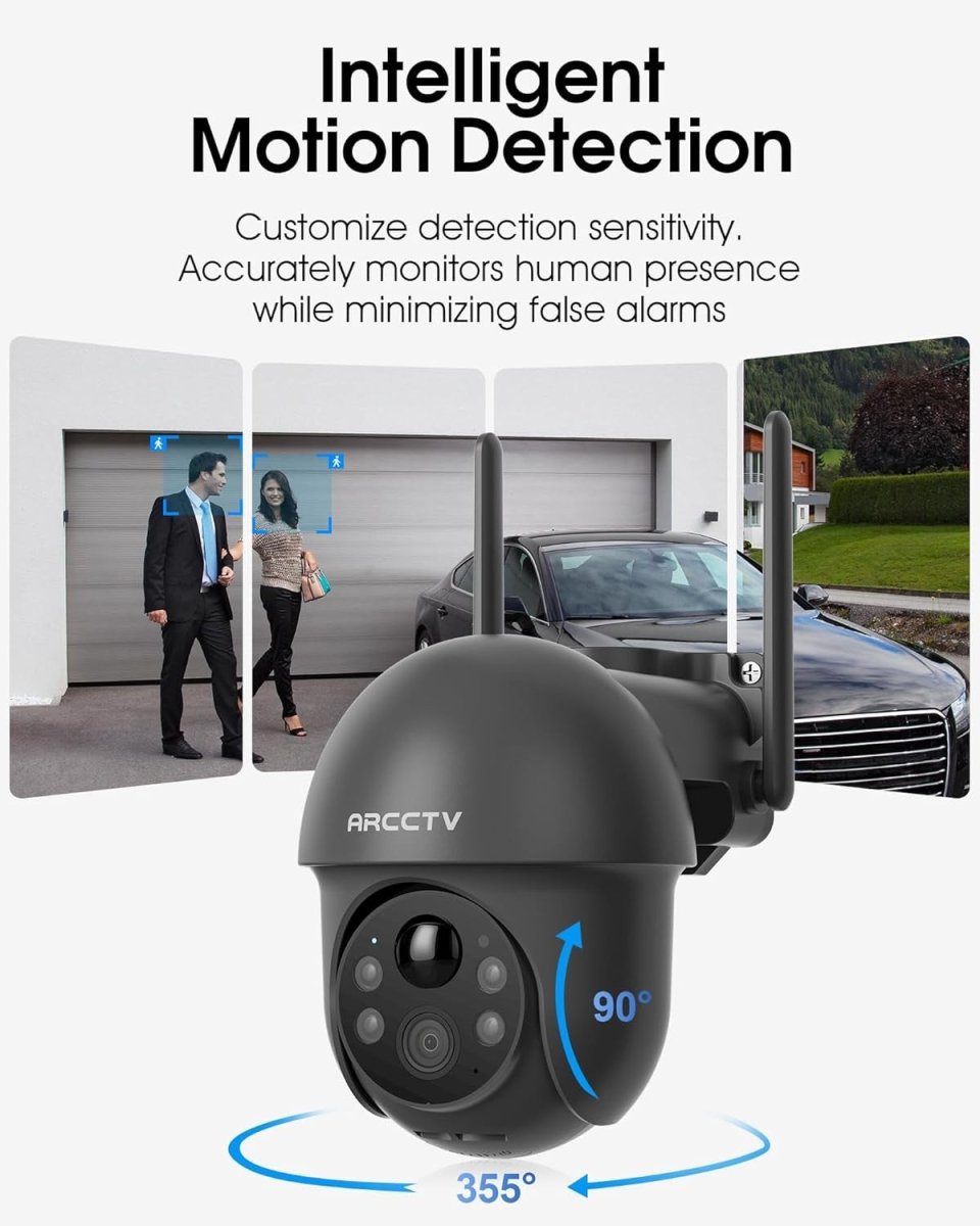 2 Pack 4MP Solar Security Cameras Wireless Outdoor WiFi Night Vision - Kwikley