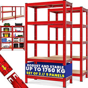2 Pack 5 Tier Garage Shelving Unit 180x90x40cm Heavy Duty - Kwikley