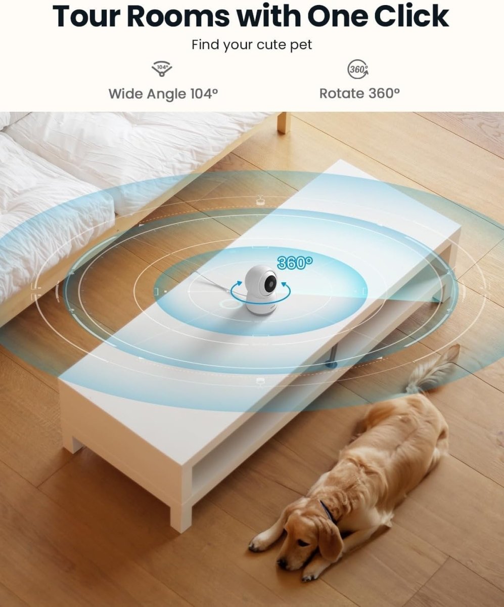 2 Pack 5MP Indoor Security Cameras 360° PTZ WiFi Pet Baby Monitor - Kwikley