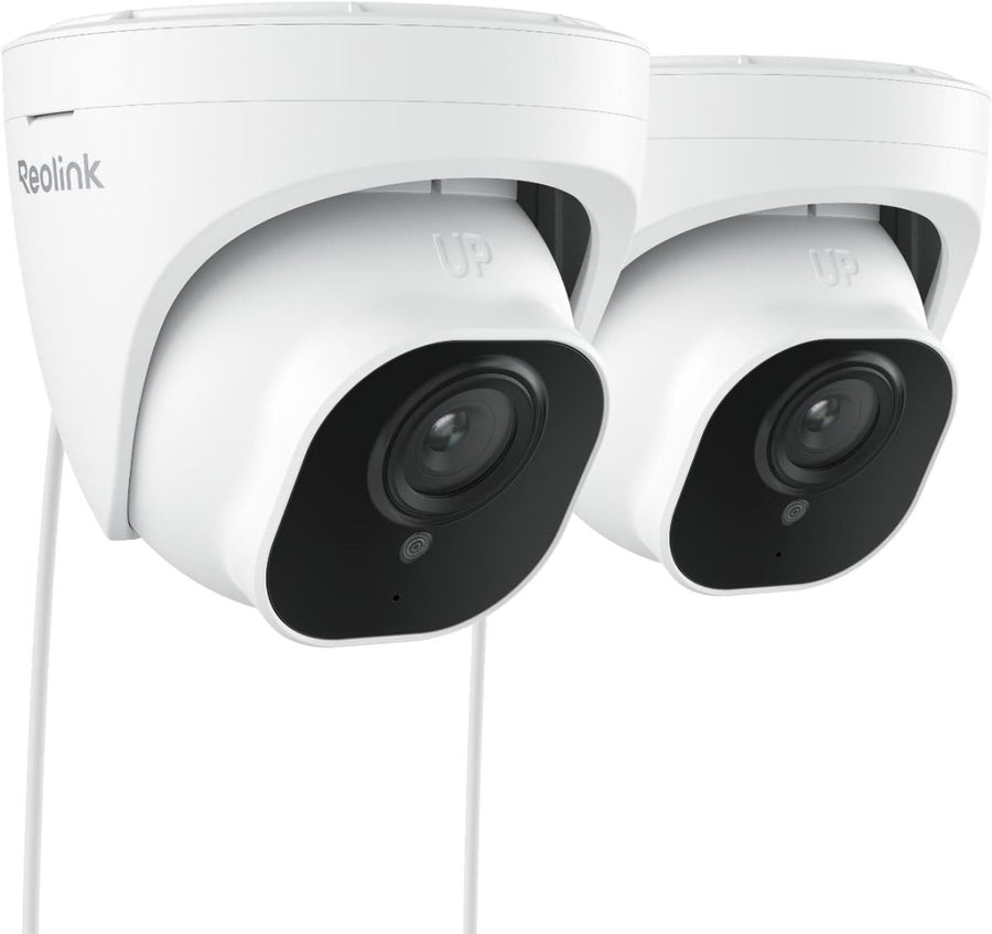 2 Pack 5MP PoE Security Cameras CCTV IP66 Night Vision Audio - Kwikley