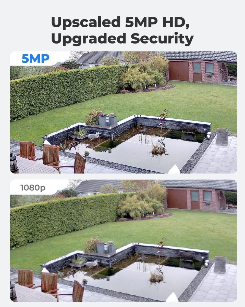 2 Pack 5MP PoE Security Cameras CCTV IP66 Night Vision Audio - Kwikley