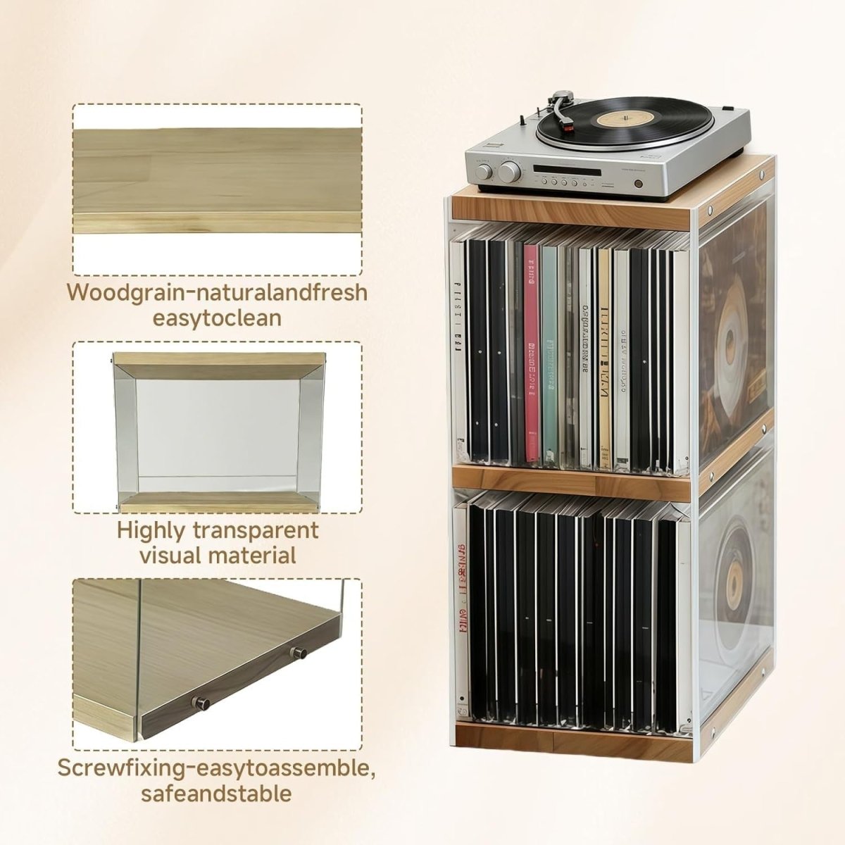 2 Pack CD DVD Storage Rack Desktop Organizer Holds 260 Discs Acrylic - Kwikley