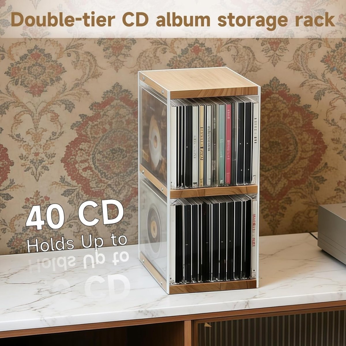 2 Pack CD DVD Storage Rack Desktop Organizer Holds 260 Discs Acrylic - Kwikley