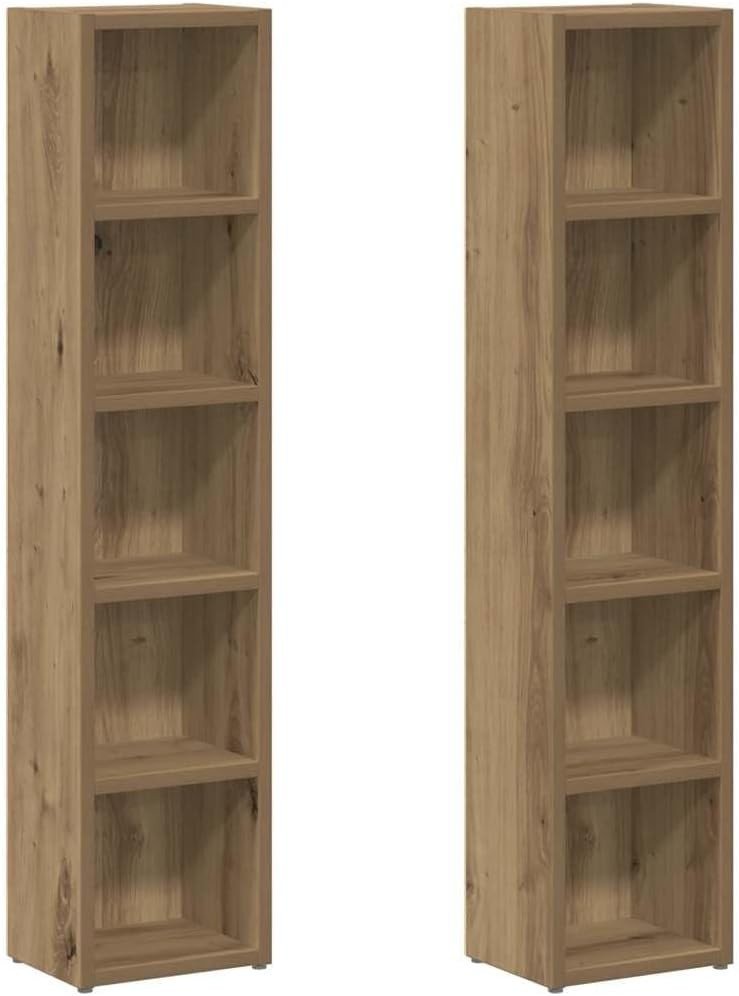 2 Pack CD Storage Cabinets Media Shelf Bookcase Display Unit Oak 80 CD - Kwikley