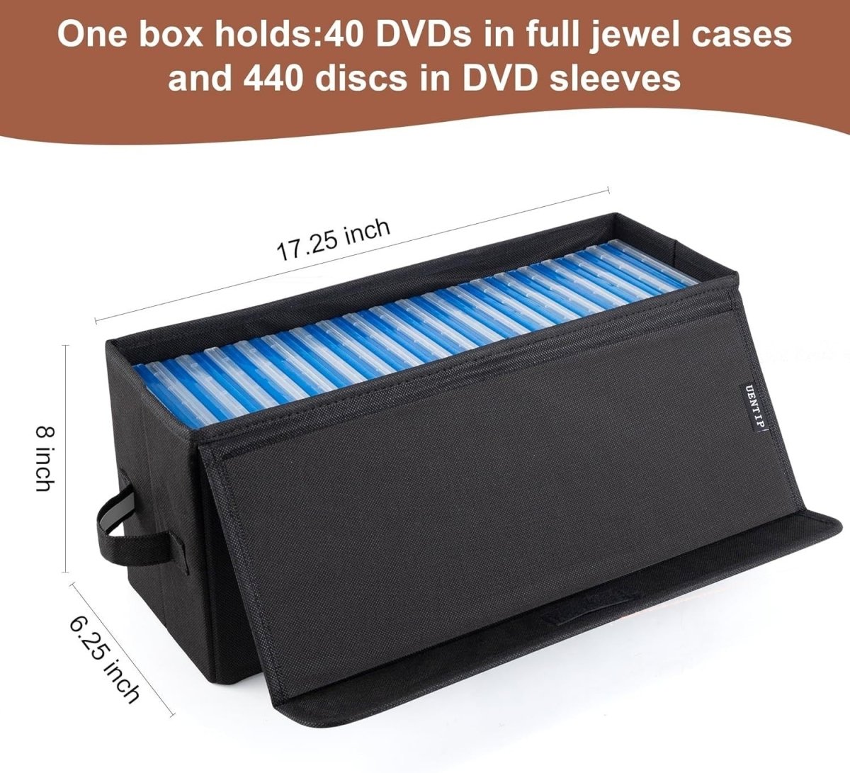 2 Pack DVD Storage Boxes Foldable Media Organizer Cases 200 Disc Black - Kwikley