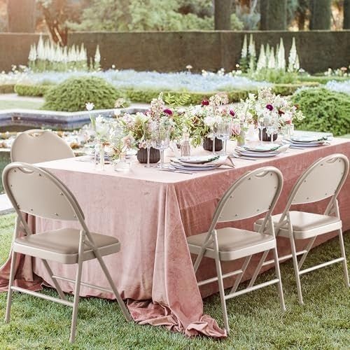 2 Pack Fabric Padded Folding Chairs – Metal, Stackable Indoor & Outdoor - Kwikley