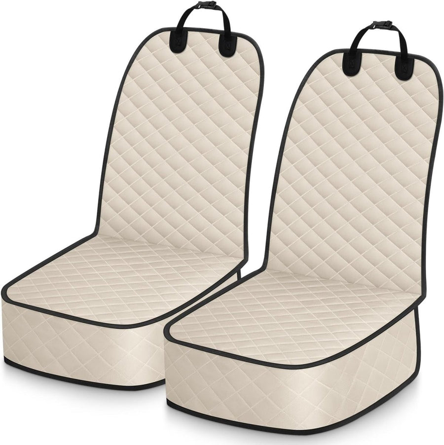 2 Pack Front Dog Car Seat Covers Waterproof Non Slip Pet Protector Beige - Kwikley