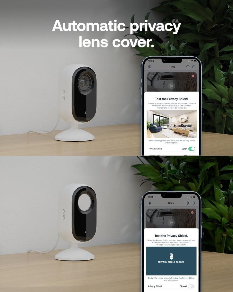 2 Pack HD Indoor Security Cameras Privacy Cover Night Vision WiFi - Kwikley