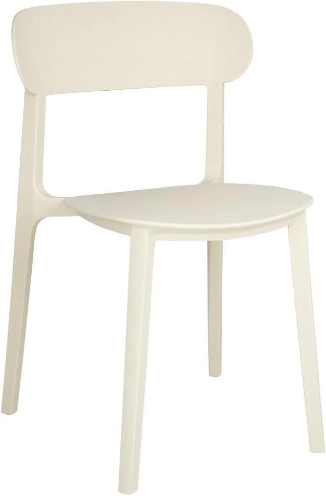 2 - Pack Indoor Stackable Side Chairs Cream Durable Recycled Plastic - Kwikley