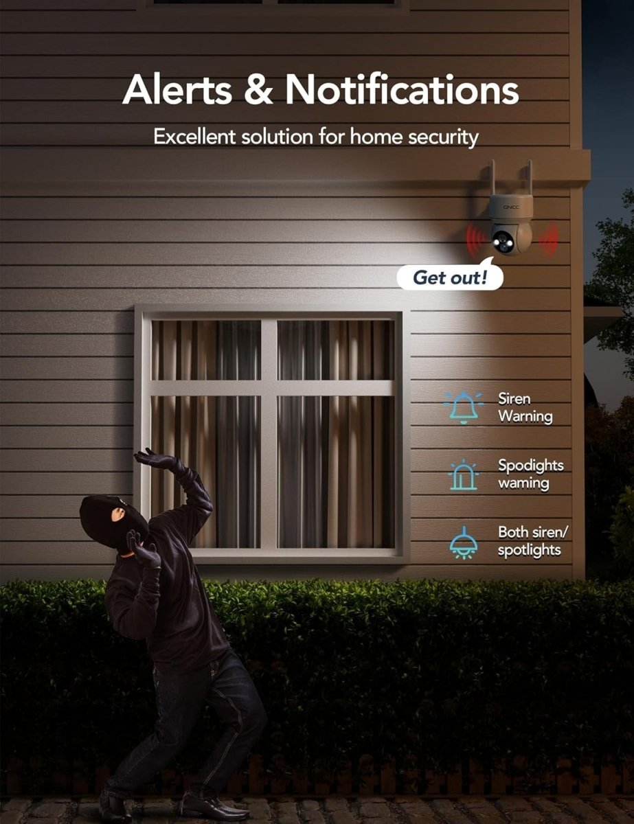 2 Pack Solar Security Camera Wireless Outdoor PTZ Color Night Vision - Kwikley